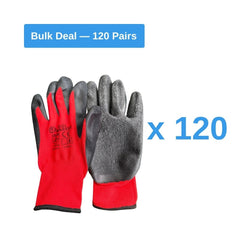 Red Wrinkle Latex Coated Work Gloves