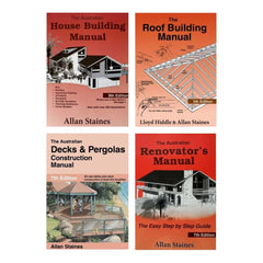 4x Allan Staines Bundle -Australia House Building, Deck& Pergolas, Renovator and Roof Building