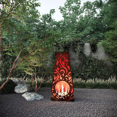 Mac Landscape's Aurora fire pit in the natural background