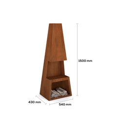 Corten Steel Pinnacle Fire Place - Tool Market