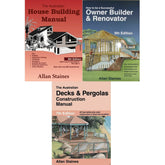 3 x Allan Staines Bundle - Australia House Building, Owner builder & Renovator, Decks & Pergolas