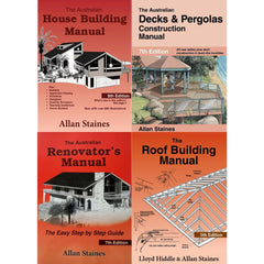 4 x Allan Staines Australian House Building Manual, Australian Decks & Pergolas Construction