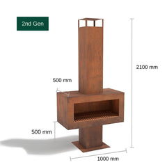 Corten Steel Grand Hearth Fire Place