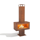Corten Steel Grand Hearth Fire Place