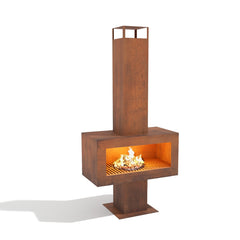 Corten Steel Grand Hearth Fire Place