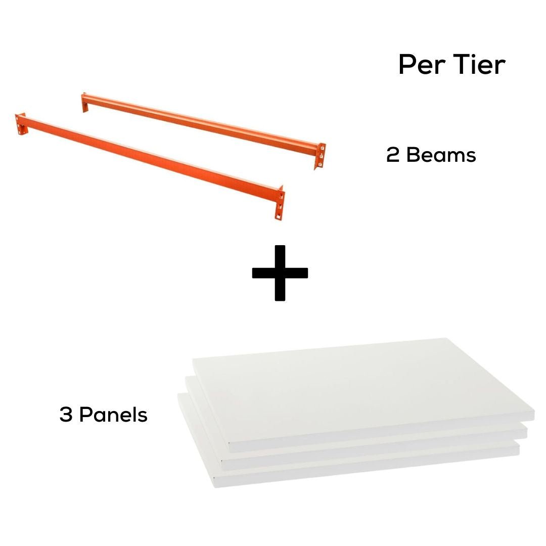 Heavy Duty Warehouse Garage Storage L2400 x D600 mm Steel Panel One Tier - Accessory for Shelving Unit - Tool Market