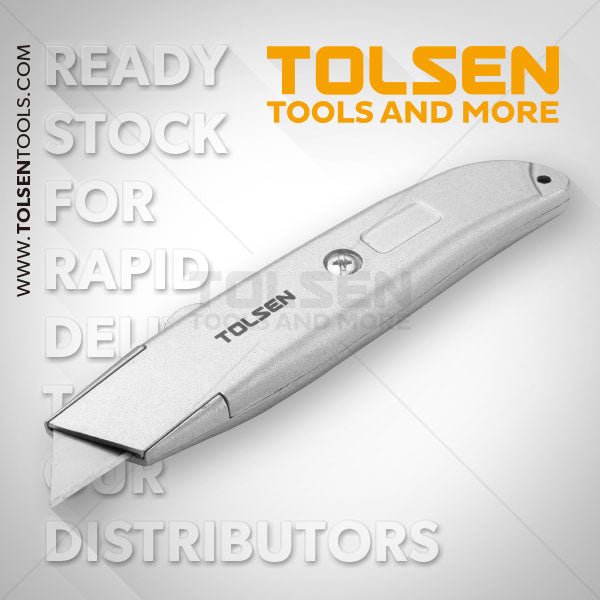 Tolsen 30008 Sk5 Heavy Duty Utility Knife With Aluminium Alloy Body - Tool Market
