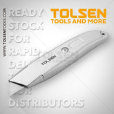 Tolsen 30008 Sk5 Heavy Duty Utility Knife With Aluminium Alloy Body - Tool Market