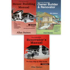 3 x Allan Staines Australian House Building Manual, Successful Owner Builder & Renovator. - Tool Market