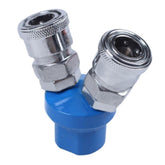 Fittings Air Hose Connector 1/4BSP 2 Way Pass Quick Coupler - Tool Market