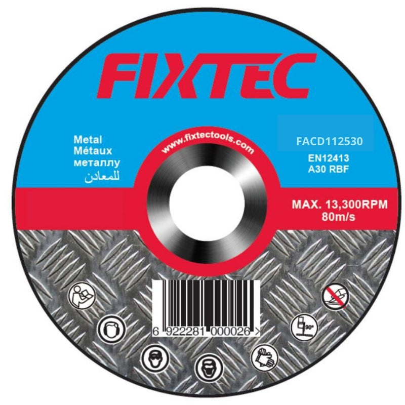 Fixtec 125 x 3 x 22.2mm Abrasive Cutting Disc - Tool Market