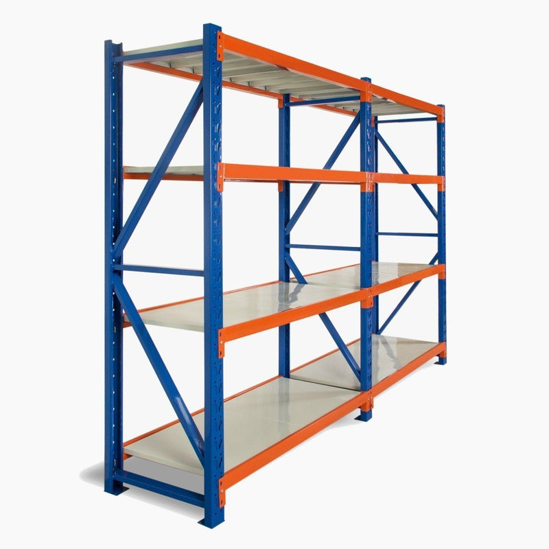 Heavy Duty Warehouse Garage Storage 2000 x 4800 x 600mm 2 Base Steel Shelving Unit - 1000kg - Tool Market