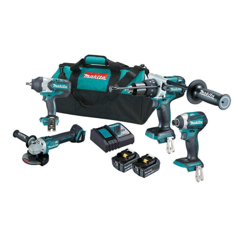 Makita DLX4092T 18V 5.0Ah Li Ion Brushless Cordless 4 Piece Combo Kit