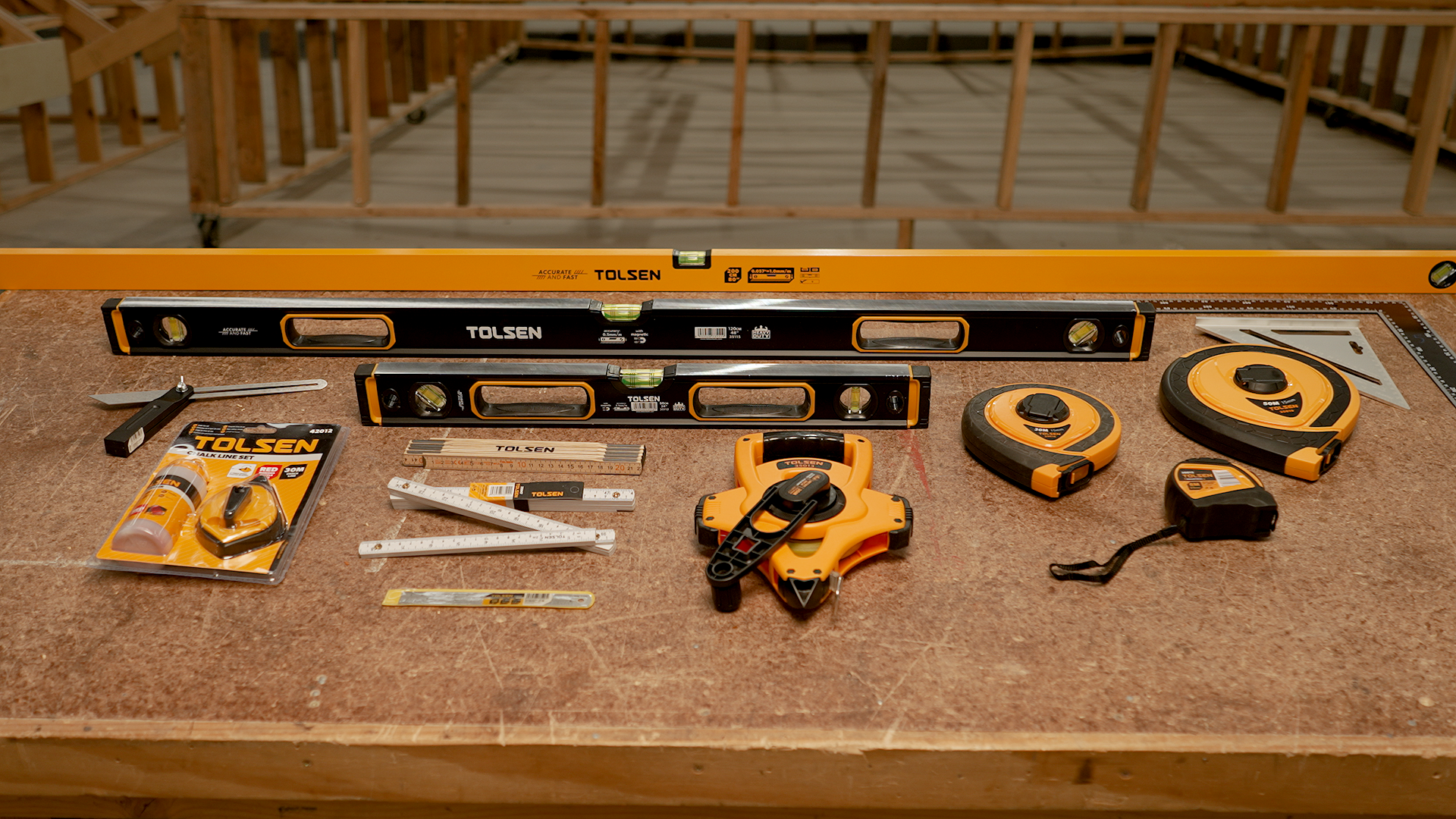 Tolsen 2000mm Aluminium Frame Spirit Level - Tool Market AU