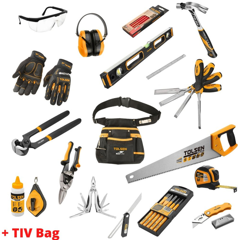 Tolsen Carpenter's 26 Piece Tool Bag - Tool Market