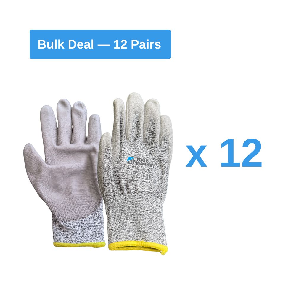 Level 5 Cut-Resistant Gloves HPPE Nylon Spandex with PU Palm
