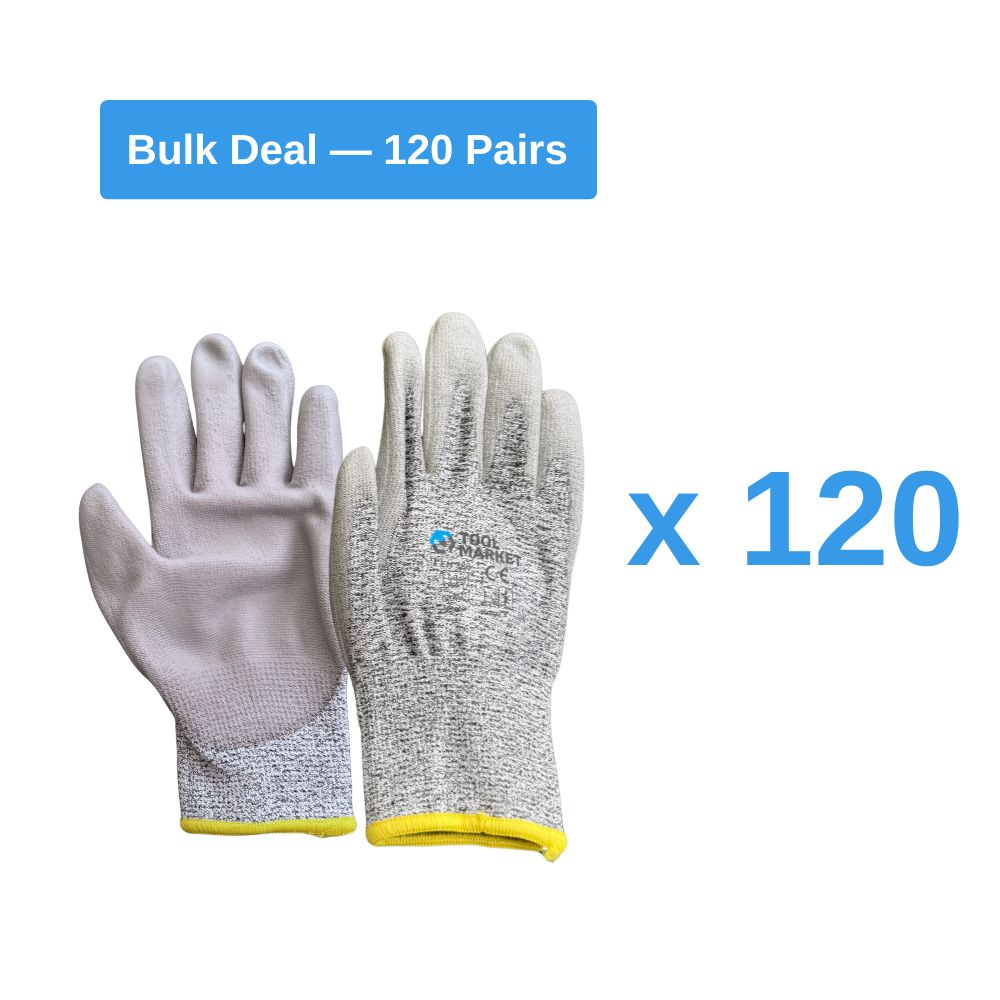 Level 5 Cut-Resistant Gloves HPPE Nylon Spandex with PU Palm