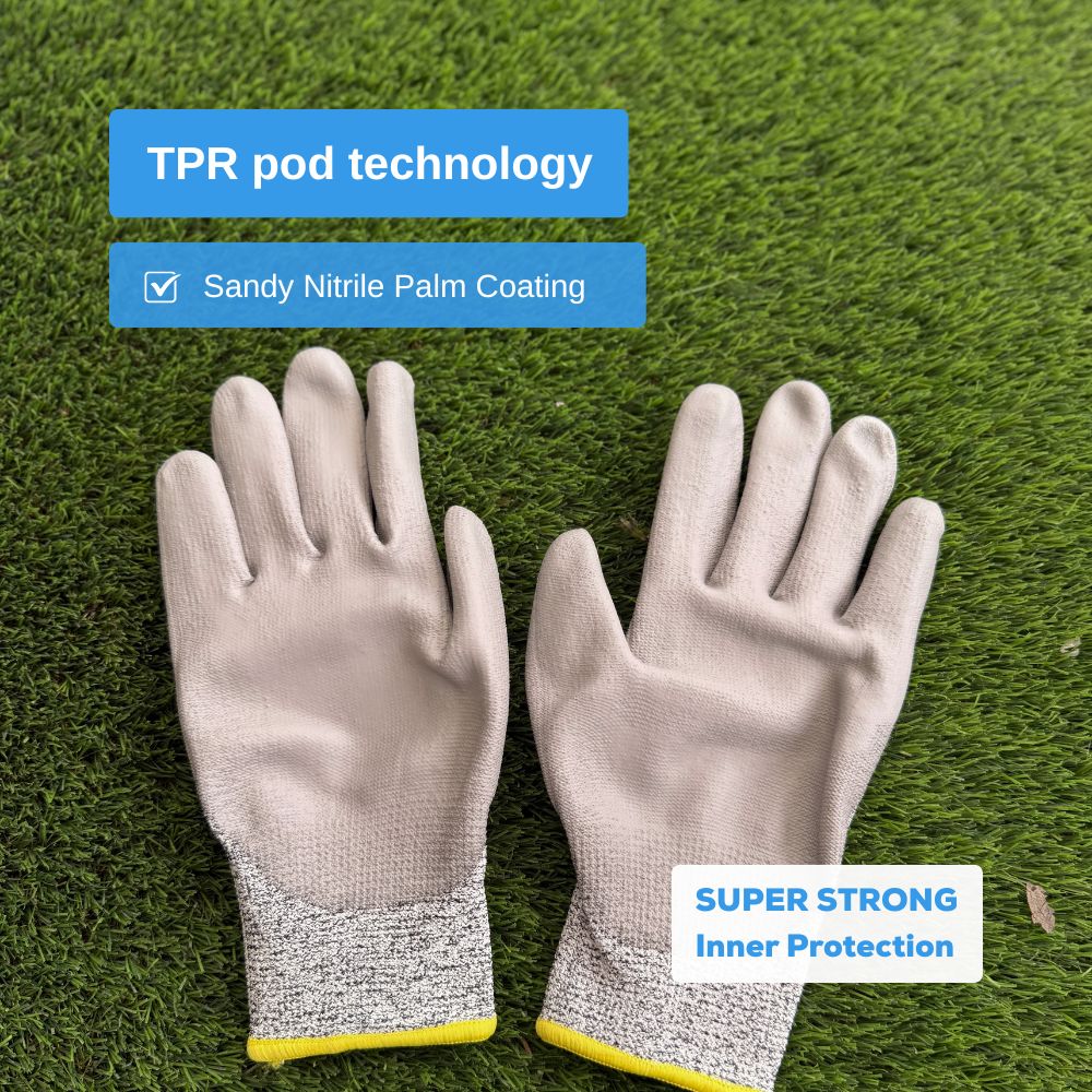 Level 5 Cut-Resistant Gloves HPPE Nylon Spandex with PU Palm