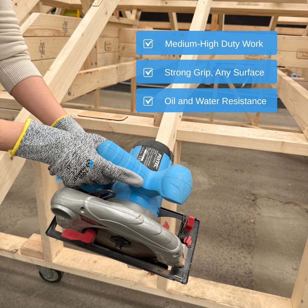 Level 5 Cut-Resistant Gloves HPPE Nylon Spandex with PU Palm