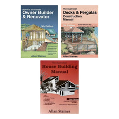 3 x Allan Staines Bundle - Australia House Building, Owner builder & Renovator, Decks & Pergolas
