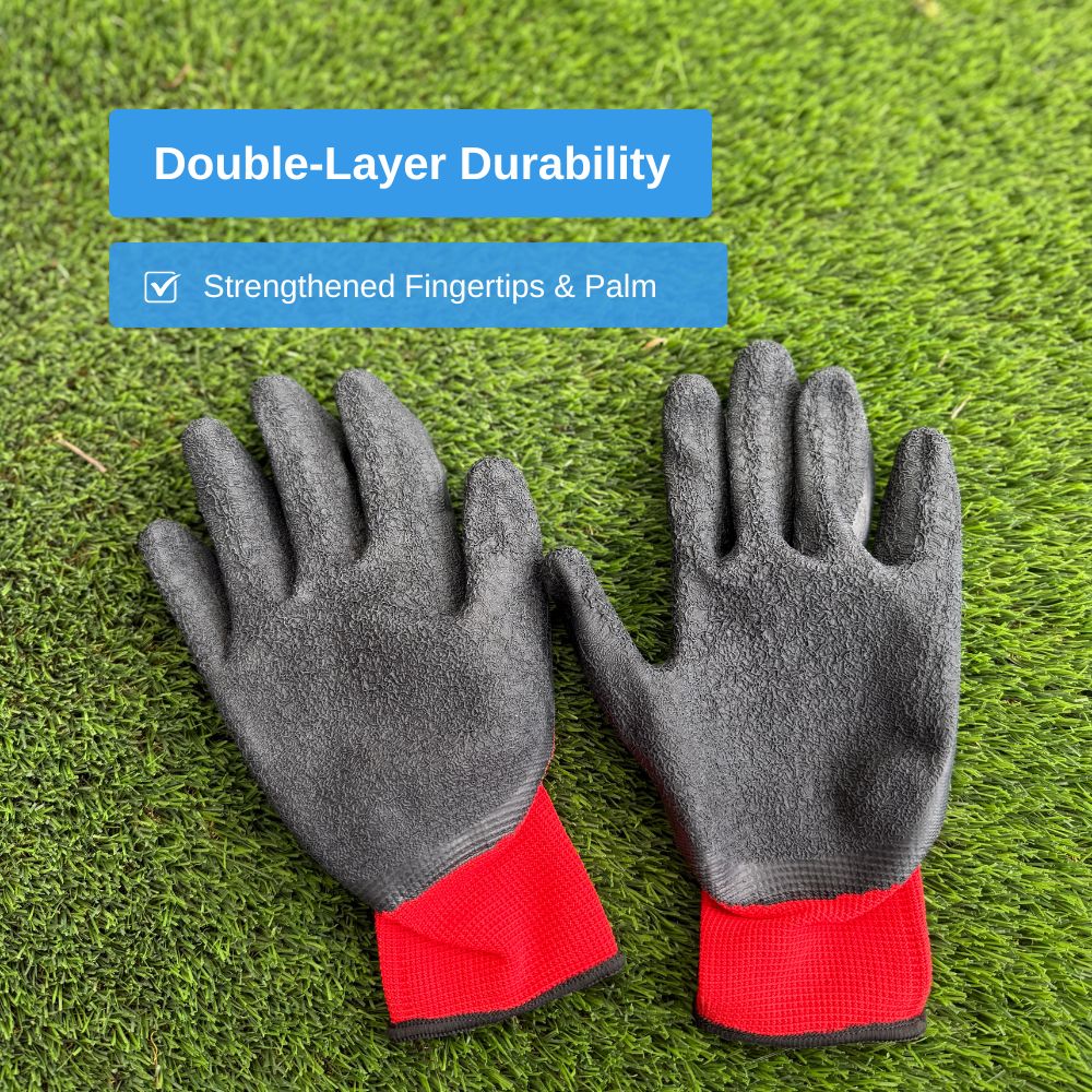 Red Wrinkle Latex Coated Work Gloves