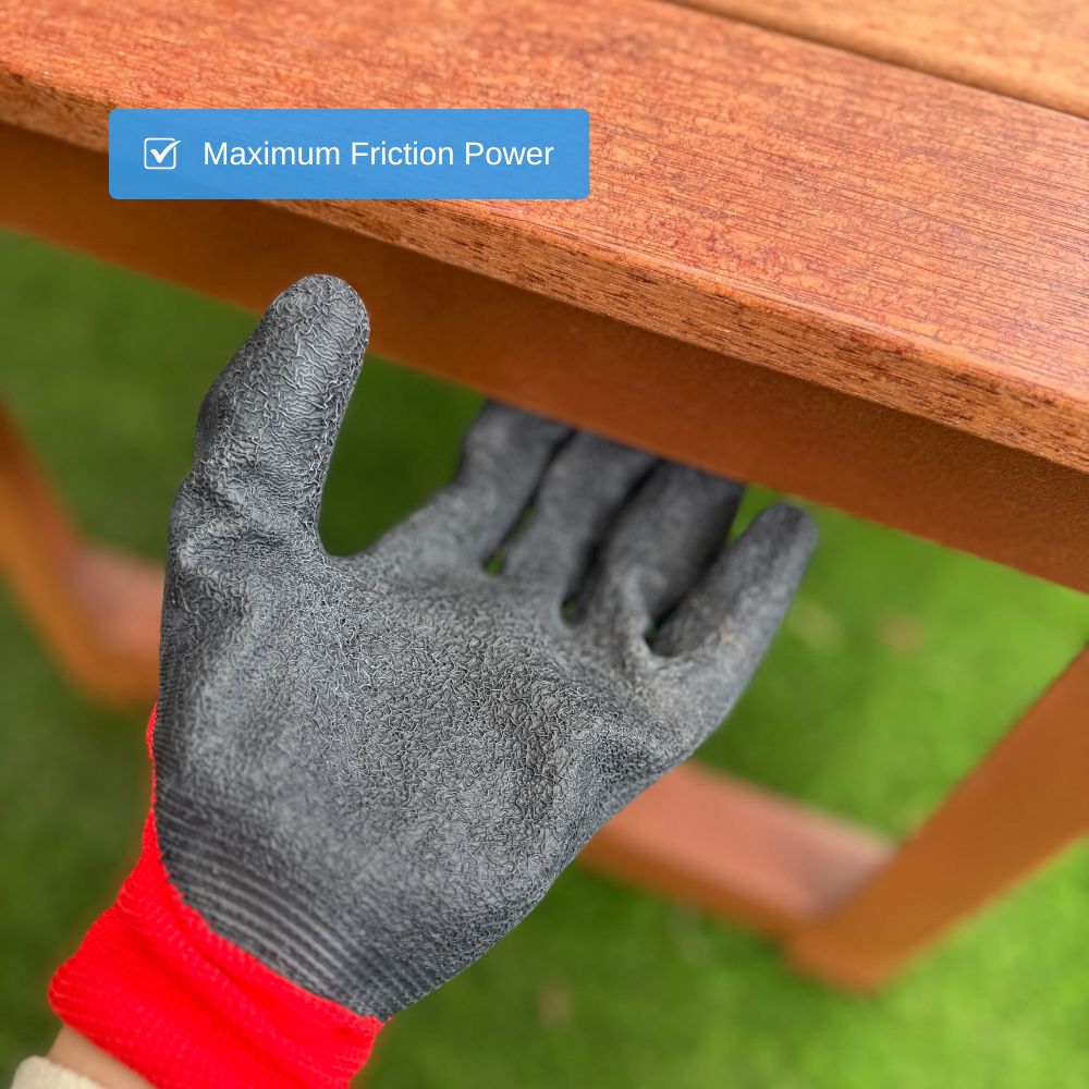 Red Wrinkle Latex Coated Work Gloves