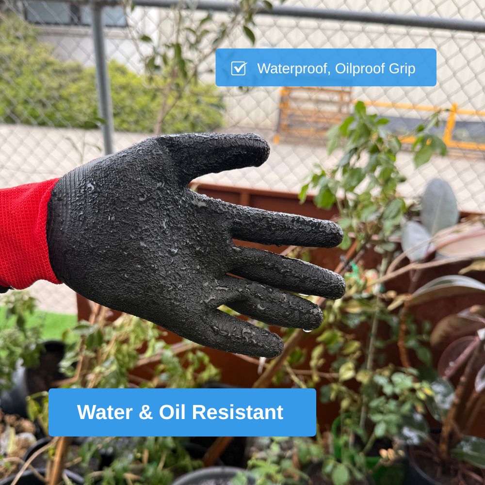 Red Wrinkle Latex Coated Work Gloves