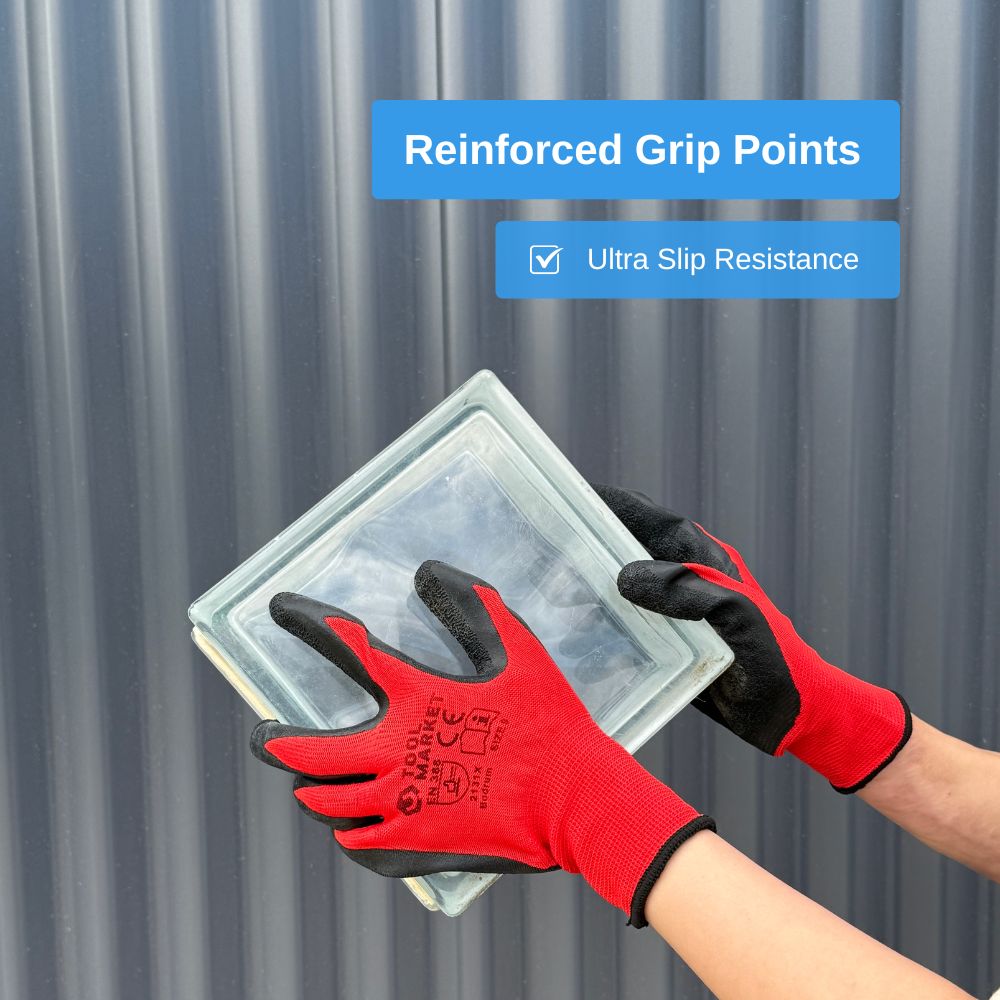 Red Wrinkle Latex Coated Work Gloves