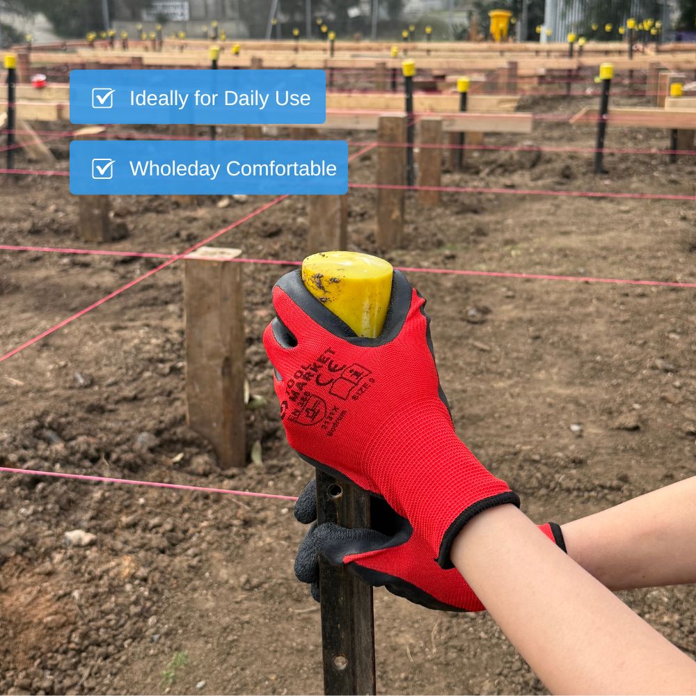 Red Wrinkle Latex Coated Work Gloves