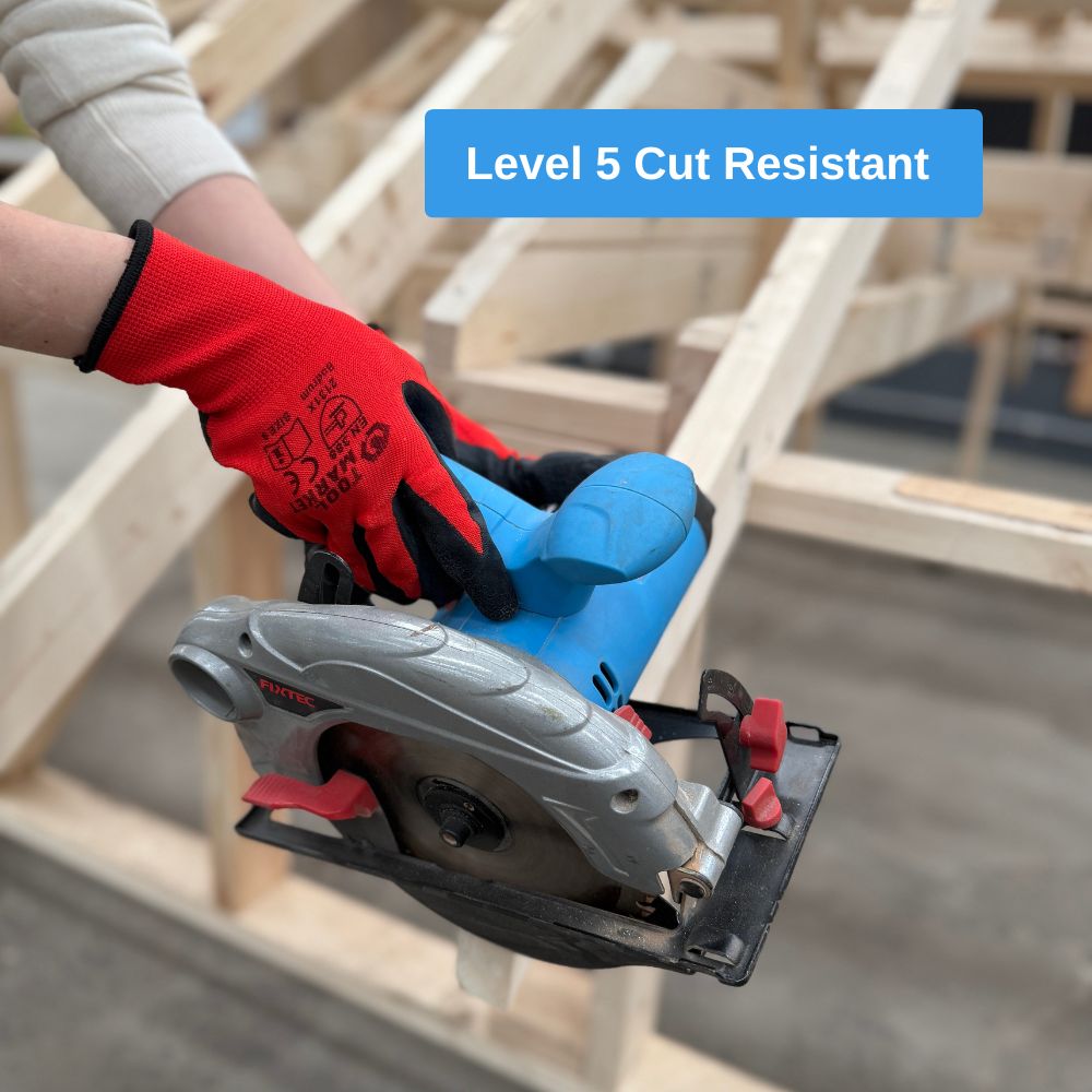 Red Wrinkle Latex Coated Work Gloves