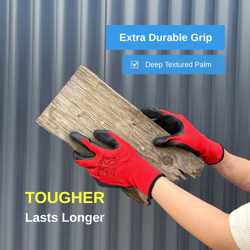 Red Wrinkle Latex Coated Work Gloves