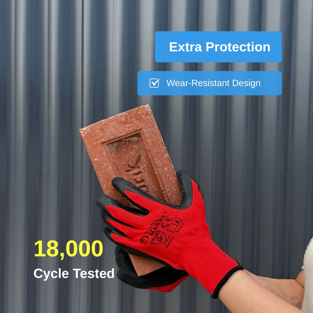 Red Wrinkle Latex Coated Work Gloves