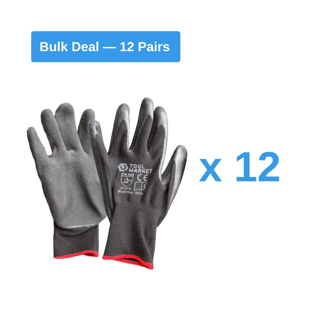 Black Foam Latex Coated Work Gloves