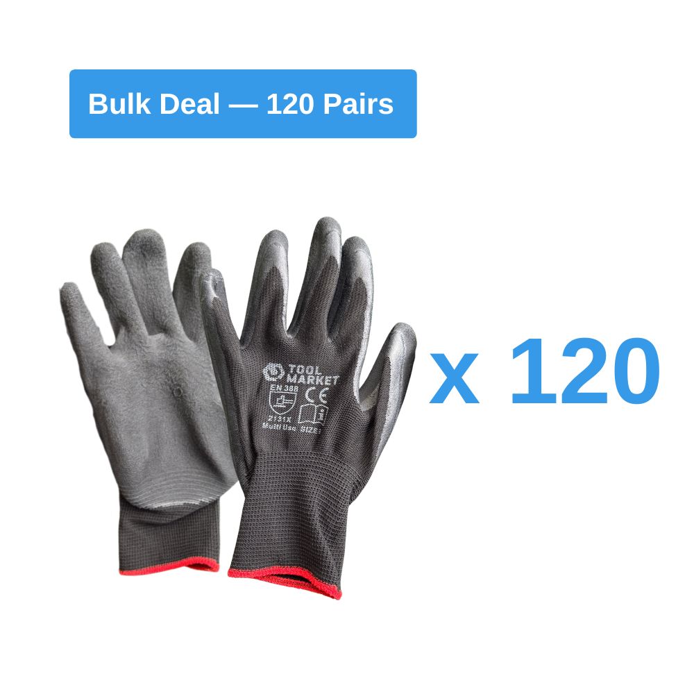 Black Foam Latex Coated Work Gloves