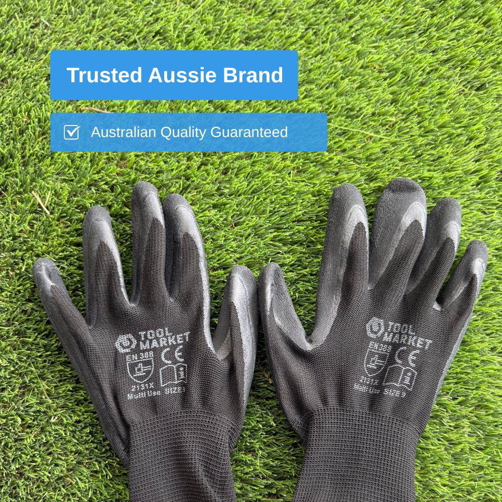 Black Foam Latex Coated Work Gloves