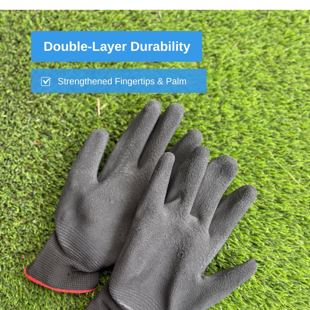 Black Foam Latex Coated Work Gloves