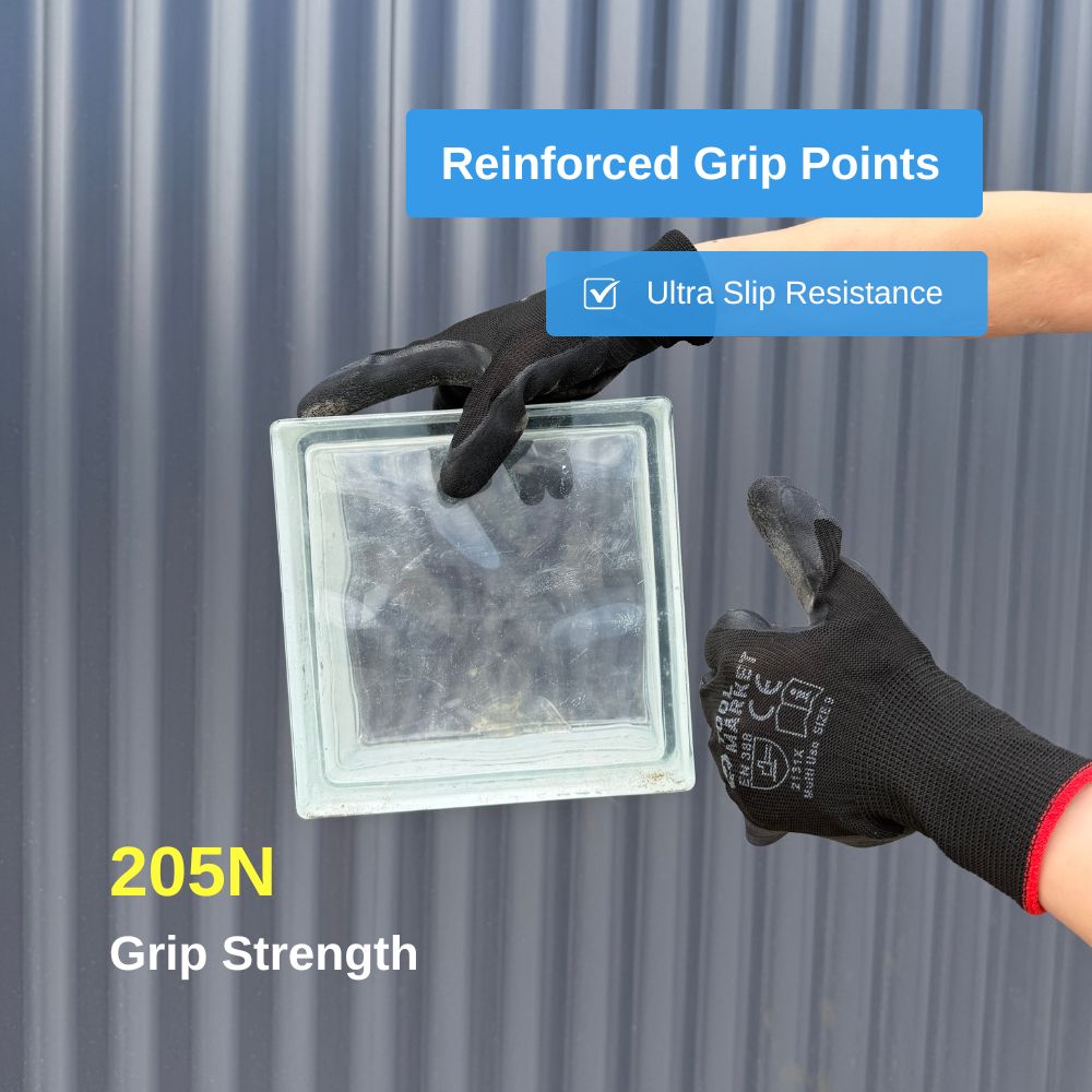 Black Foam Latex Coated Work Gloves