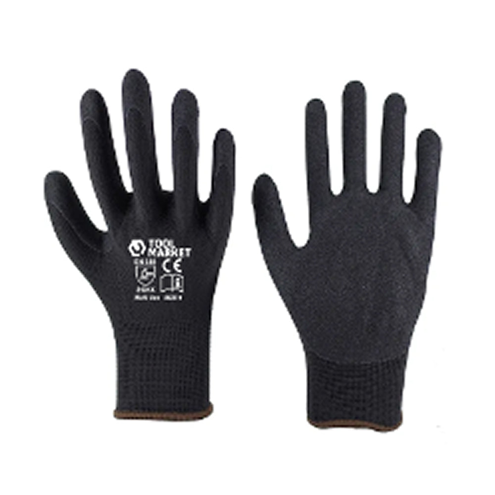 Black Foam Latex Coated Work Gloves - Tool Market