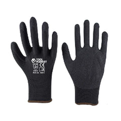 Black Foam Latex Coated Work Gloves - Tool Market