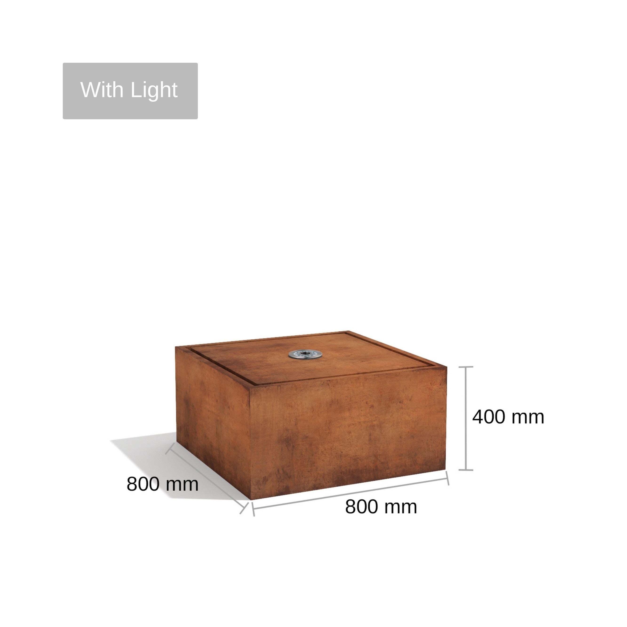 Corten Steel Square Narrow Water Fountain