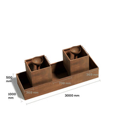 Corten Steel Babylon Garden Multi Water Fountain - Tool Market 
