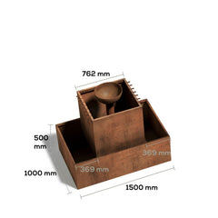 Corten Steel Babylon Garden Water Fountain - Tool Market 