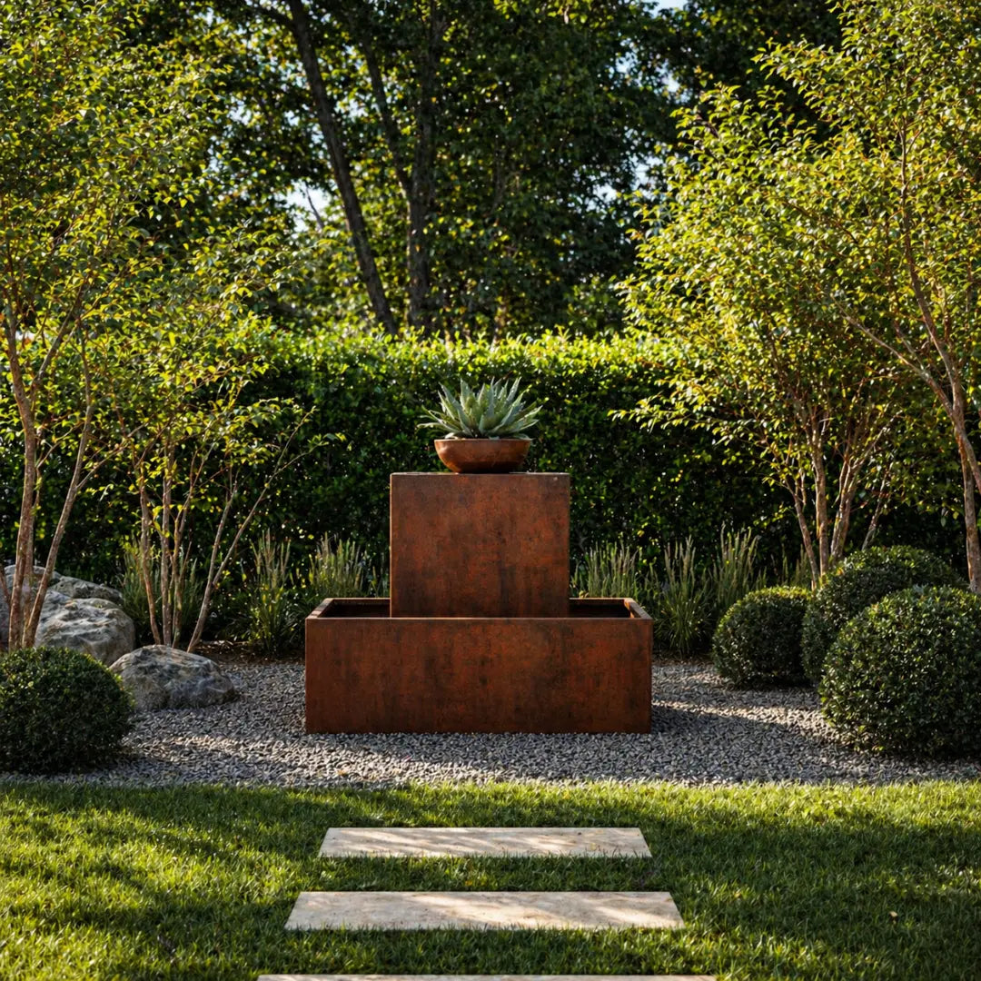 Corten Steel Babylon Garden Water Fountain - Tool Market 