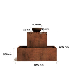 Corten Steel Babylon Garden Water Fountain - Tool Market 