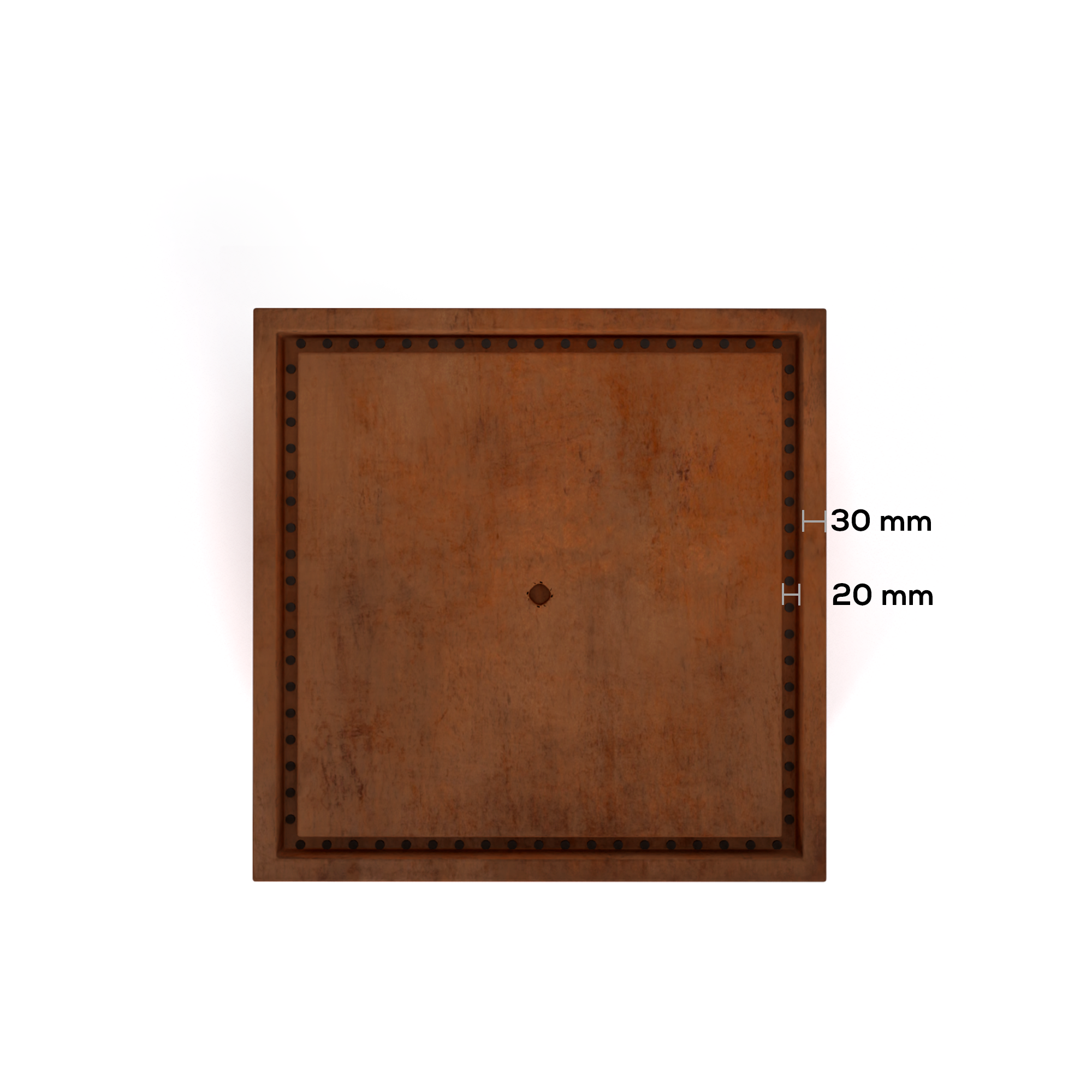 Corten Steel water feature's edge