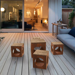 Corten Steel Bulushma Outdoor Cubic Table and Seats - Tool Market 
