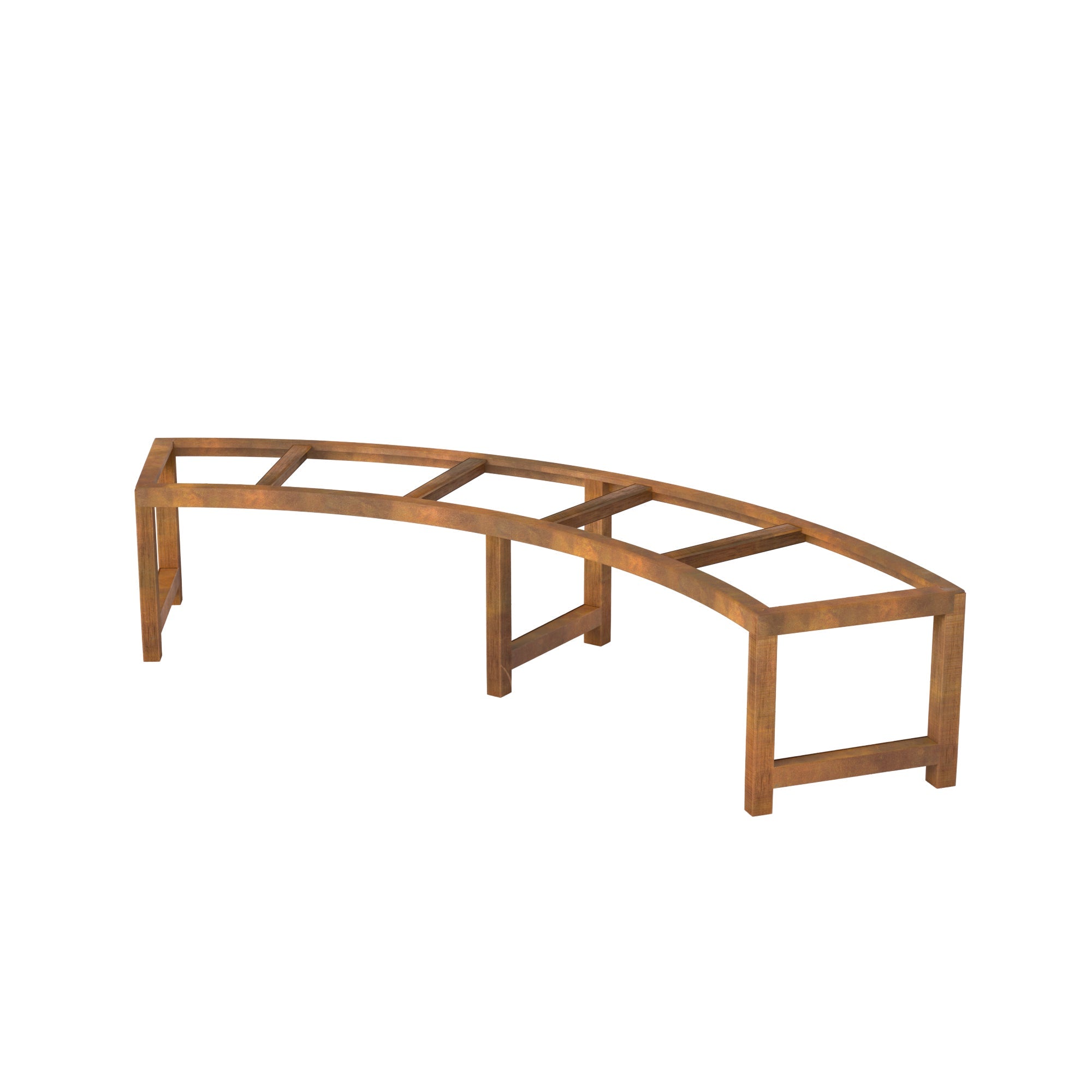 Corten Steel Bulushma Outdoor Curved Bench Seat - Tool Market 