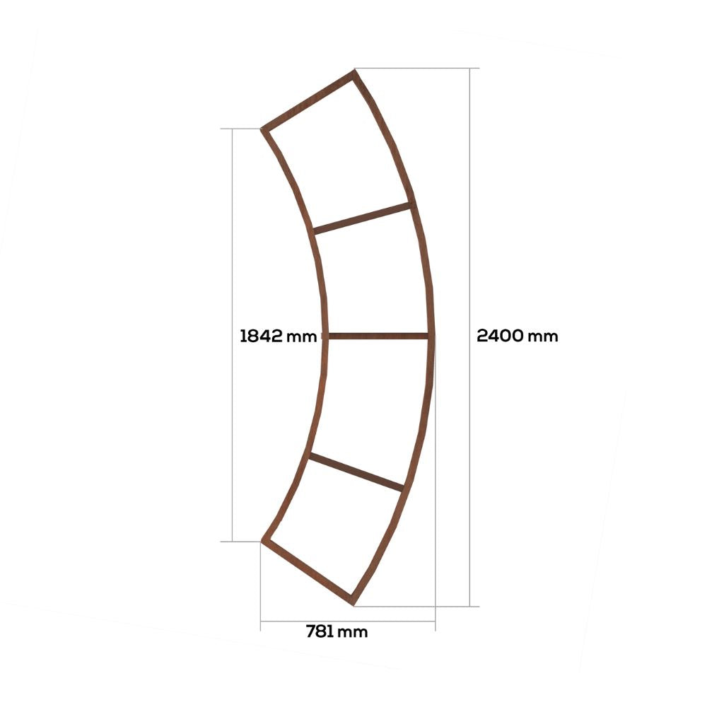 Corten Steel Bulushma Outdoor Curved Bench Seat - Tool Market 