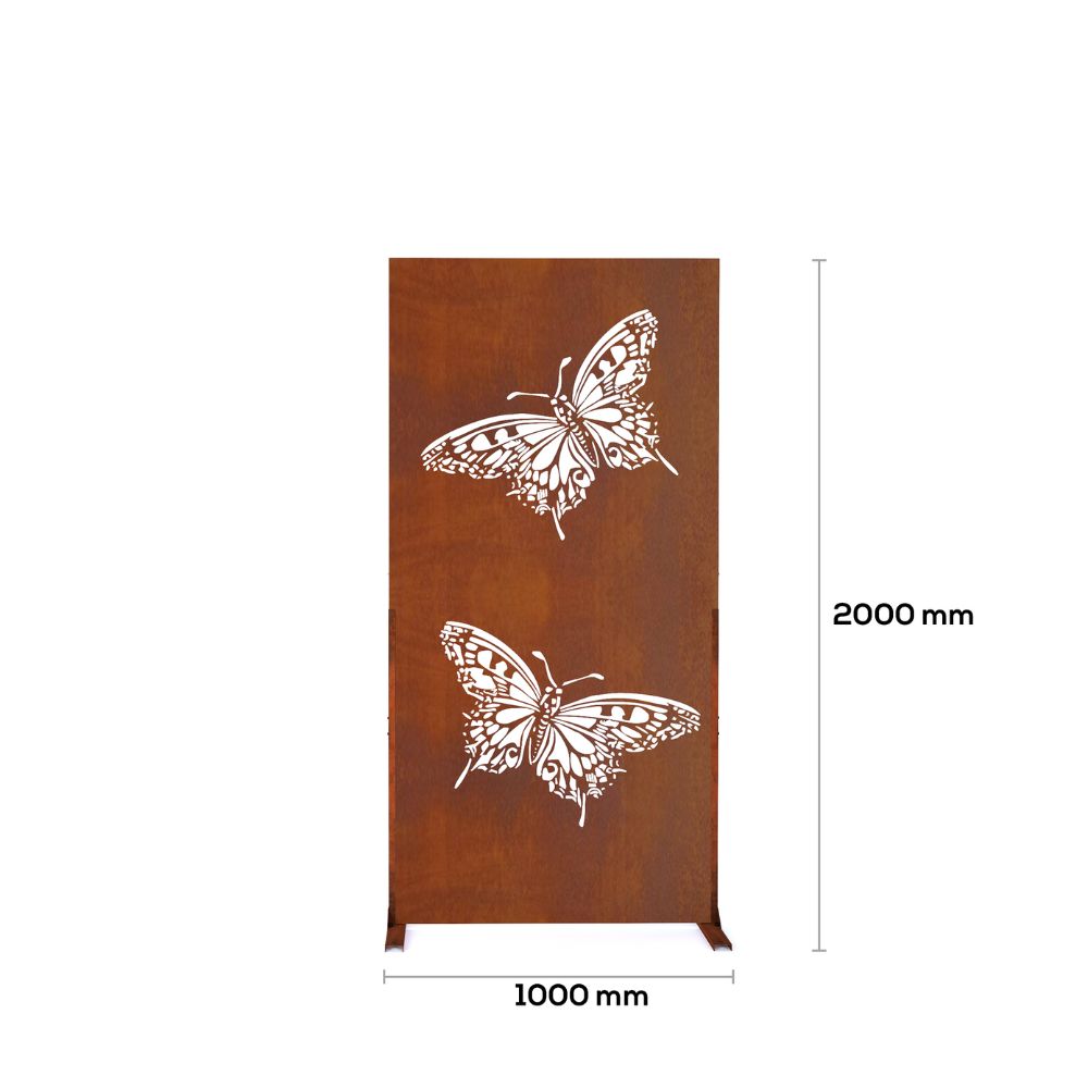 Corten Steel Butterfly Garden Screen - Tool Market 