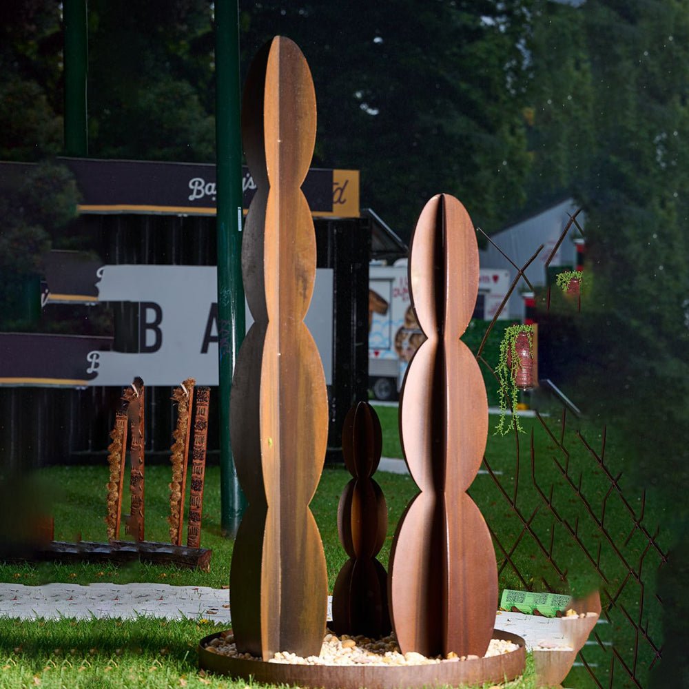 Corten Steel Cactus Sculpture Set - Tool Market 